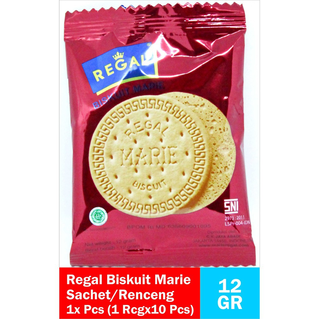 

Regal Biskuit Marie renceng 12gr x 10 pcs. 12 gram