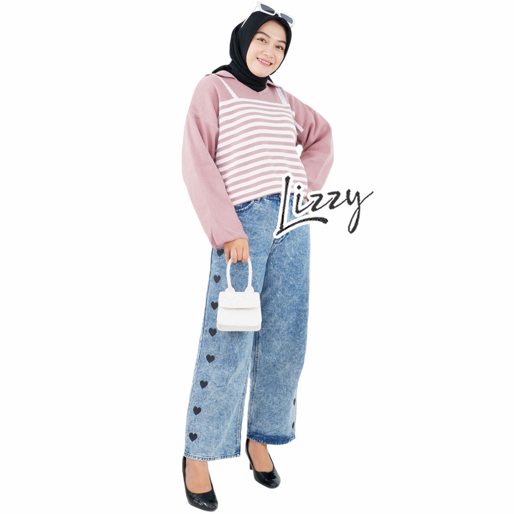 Lizzy - KNITWEAR SWEATER CROPTY BELVA STRIPE PREMIUM