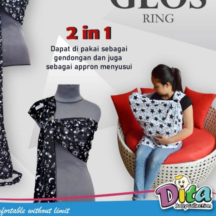 Geos ring gendongan kaos ring geos simple sling geos bayi 2in1 selimut bayi