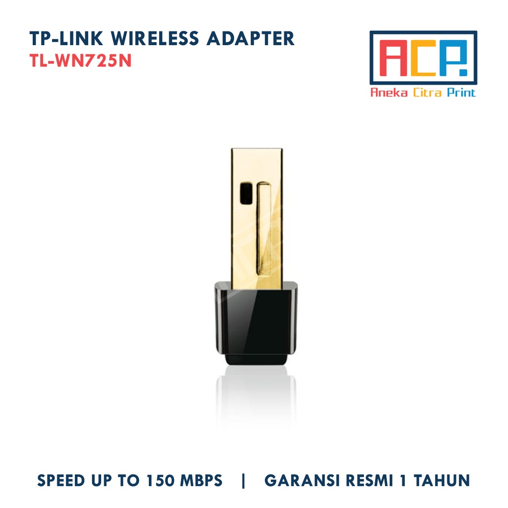 TP-Link TL-WN725N 150 Mbps Wi-Fi USB Adapter Nano Size Wifi Receiver - Garansi Resmi 1 Tahun