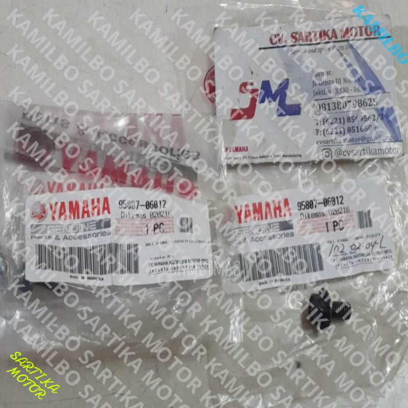 (100% ASLI ) Baut Breket Kabel Lampu Depan Scorpio 0/ Bolt Flange 95807-06012 Pasti bagus