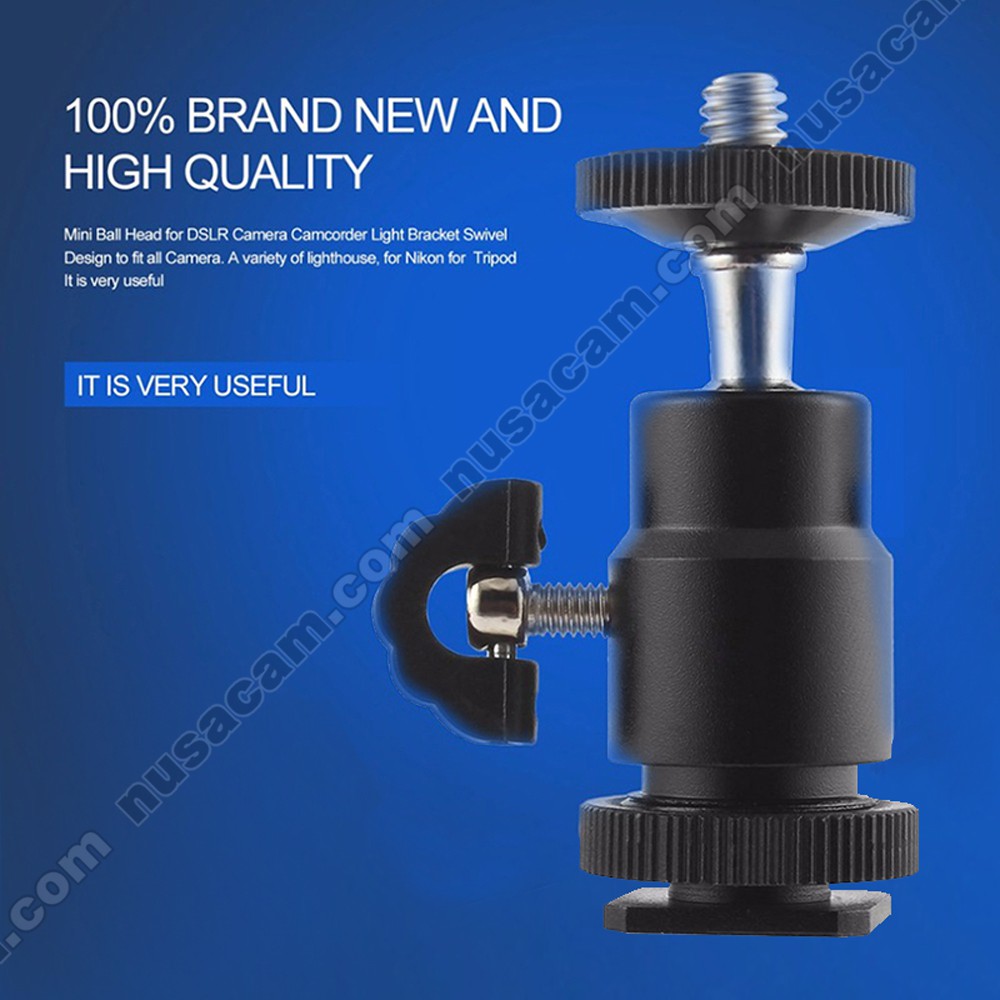 Mini Ballhead Ball Head DSLR Mirrorless Monopod Tripod DSLR Gopro