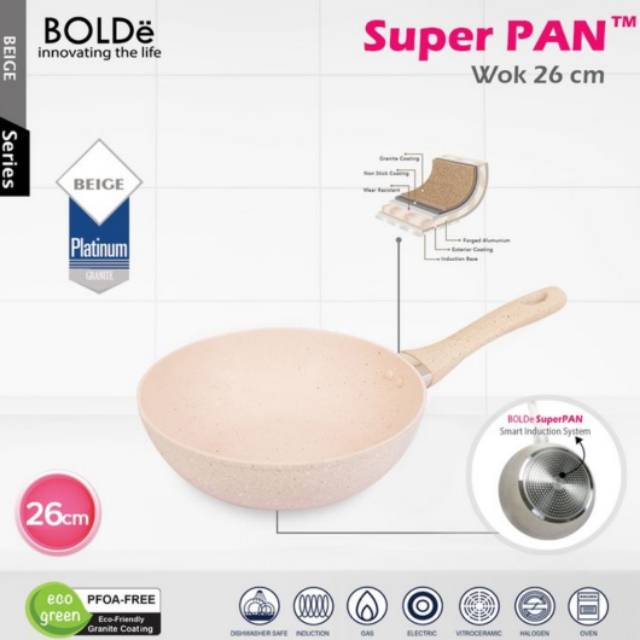 Jual Bolde Super Pan Granit Keramik Wok Pen Panci Wajan Granite Ceramic