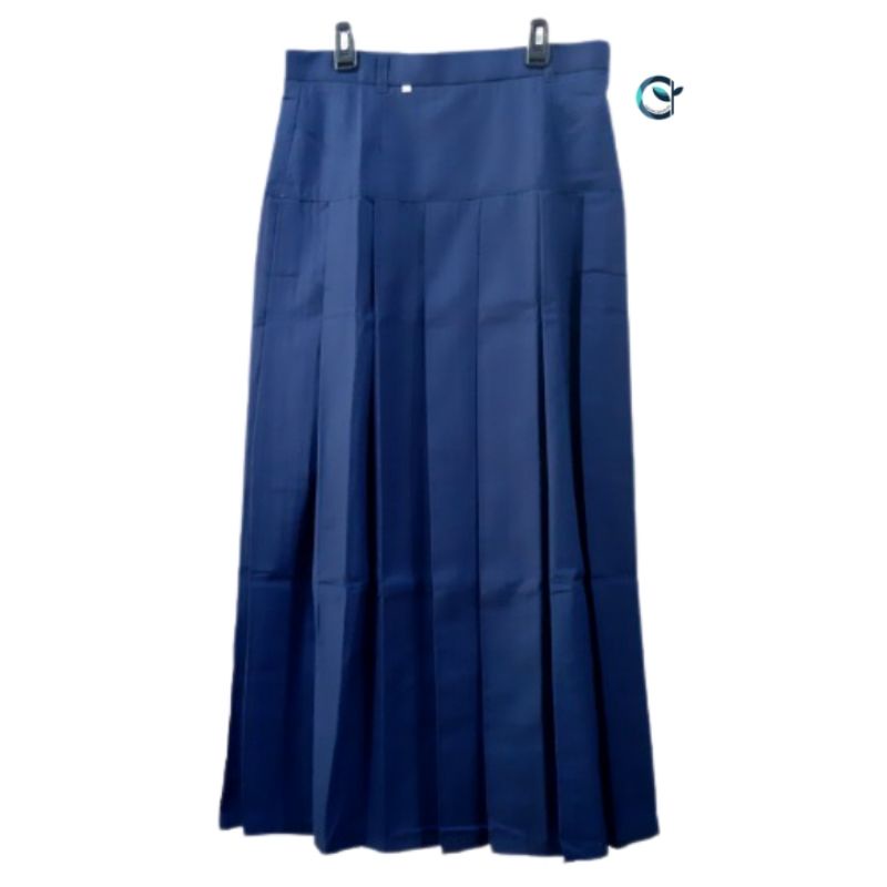 gudang Seragam - Bawahan SMP biru Rok rempel bawah pinggang - Rok rempel Baping Biru- Rok Bandung - 
