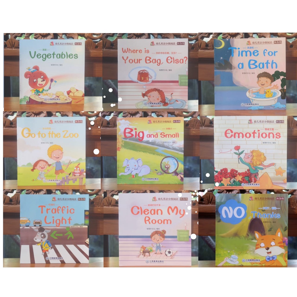 

(Part 2) BUKU IMPORT - Buku Cerita Anak Kecil Bahasa Inggris Tema Pergi Ke Kebun Binatang, Pergi Memancing, Menggambar, Lampu Lalu-Lintas, Sayuran