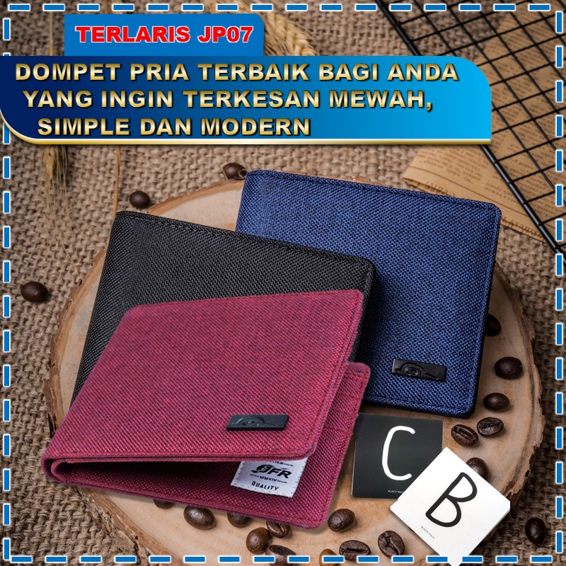 DOMPET PRIA ASLI MEN WALLET ORIGINAL LIPAT MURAH IMPORT KEREN DISTRO BRANDED TIPIS BAHAN KAIN CANVAS