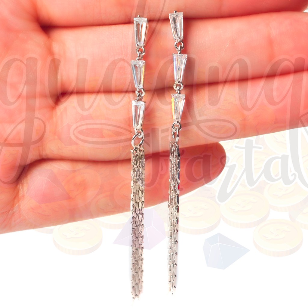 Anting Tusuk Wanita Kristal Panjang GH 203208