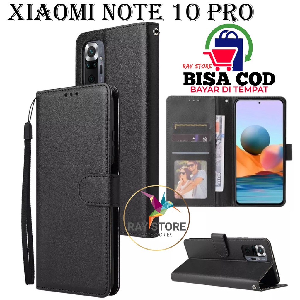XIAOMI REDMI NOTE 10 PRO FLIP LEATHER CASE PREMIUM-FLIP WALLET CASE UNTUK XIAOMI REDMI NOTE 10 PRO