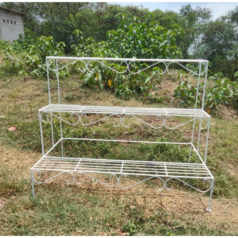 RAK BUNGA TANGGA 3 TINGKAT UKURAN 1 METER