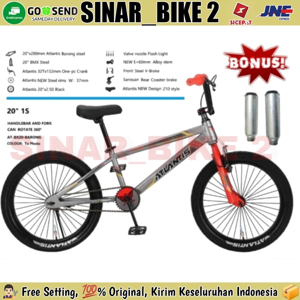 Sepeda Anak BMX 20 Inch ATLANTIS BARONG Ban Jumbo Bonus Jalu