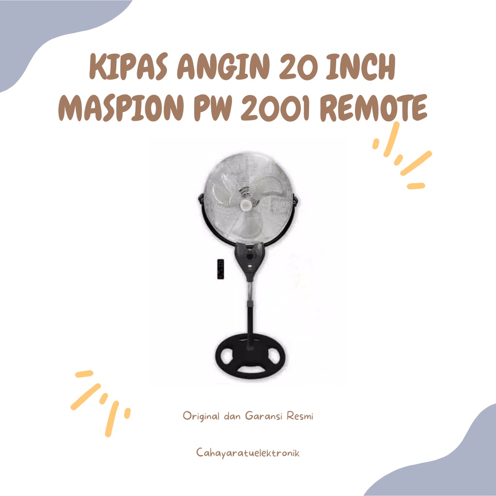 Jual Maspion Power Stand Fan Pw Remote Control Kipas Angin Berdiri Inch Hitam Garansi