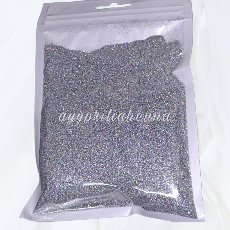(100gr) Glitter Silver Rainbow Hiasan Craft / Hiasan Cat / Hiasan Henna
