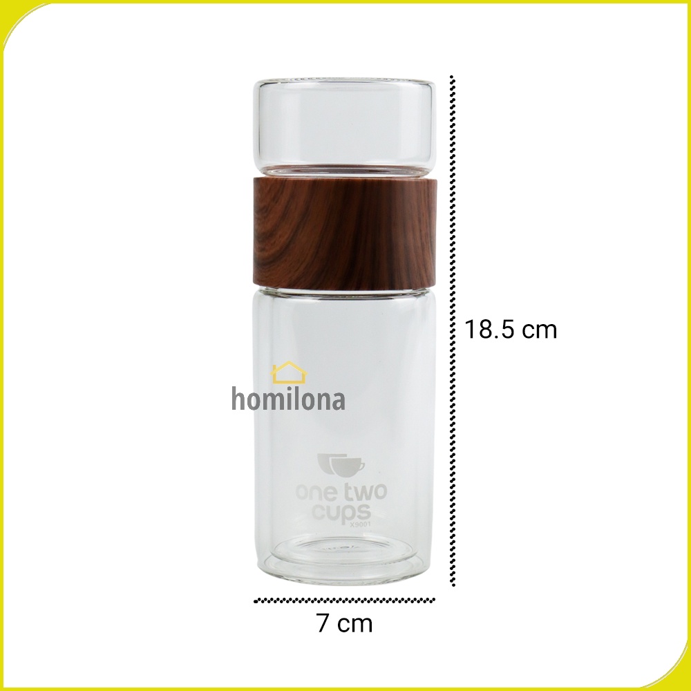 Botol Minum Penyaring Teh Tea Infuser Double Wall 230ml - One Two Cups X9001