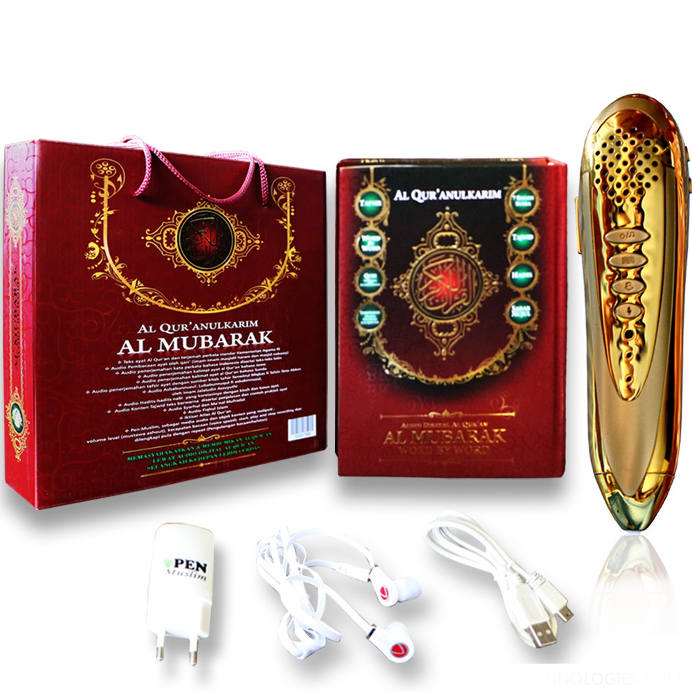 AlQuran Digital Speaker E Pen PQ (suata Jernih &amp; Bagus ) PQ Al Quran New Talking Pen Pen Emas