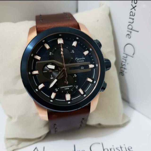 AC 6270 jam tangan alexandre christie pria ac 6270 tali kulit  original