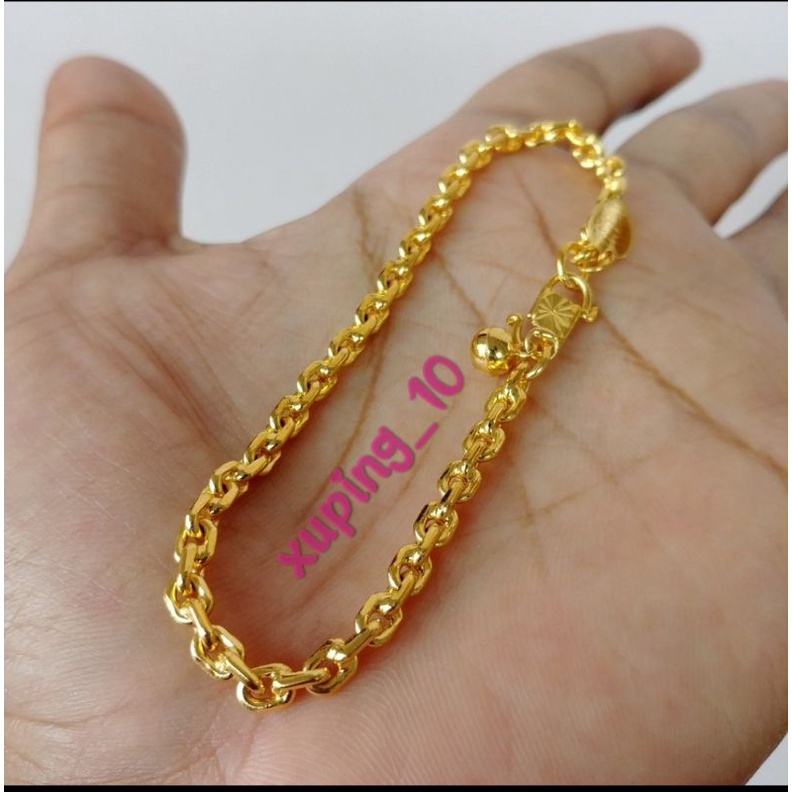 Gelang Rantai Nori Lapis Emas 24k