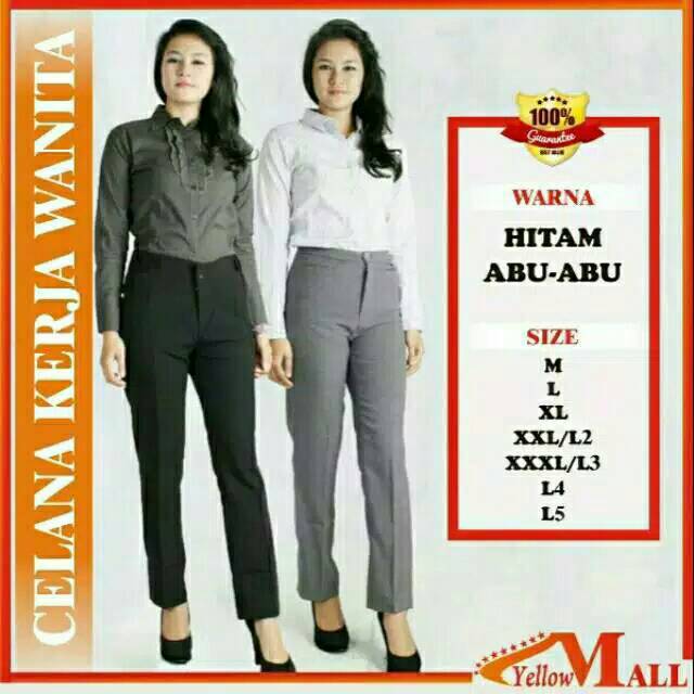 CELANA KERJA WANITA BAHAN WOOL IMPORT MURAH