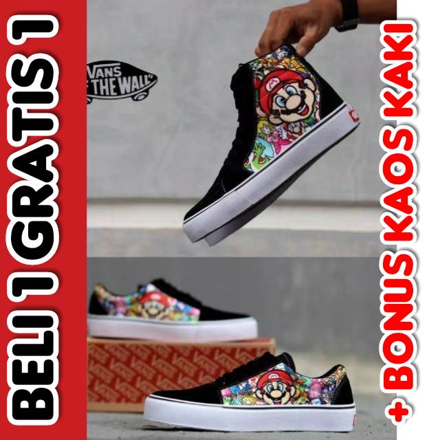 Beli 1 gratis 1 vans super mario (Beli satu pasang dapet satu pasang )