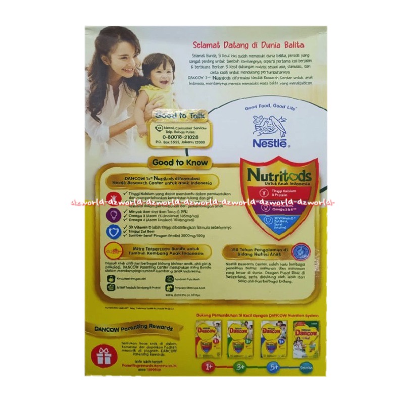 Dancow Nestle 1+ Rasa Madu Vanilla 800gr Honey Vanila 1+ 1-3tahun Susu Bubuk Untuk Bayi Anak Nutritods Danww Powder