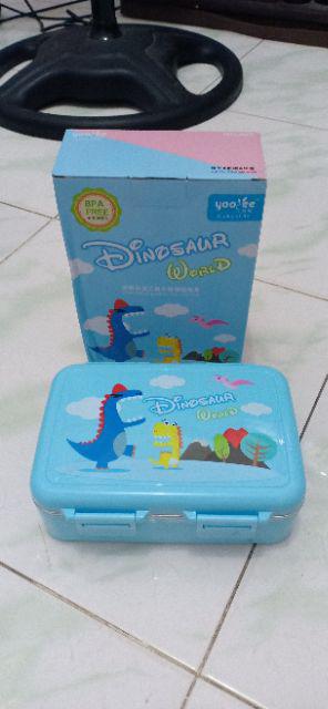 Kotak Makan Lunch Box Yooyee Mini Stainless Steel 3 Sekat 627