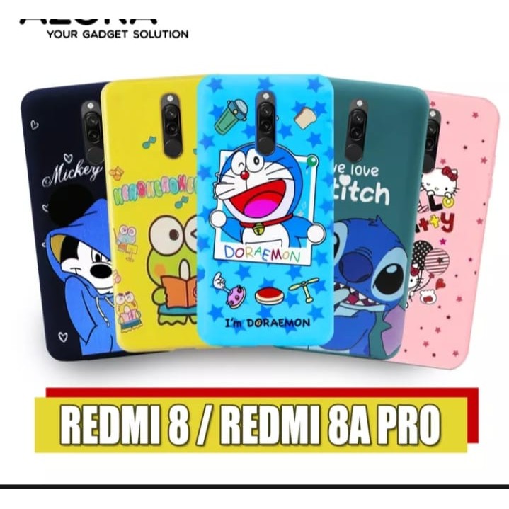 Case Xiaomi Redmi 8 Redmi 8A Pro Karakter Doraemon Stitch Hello Kitty Mickey Mouse