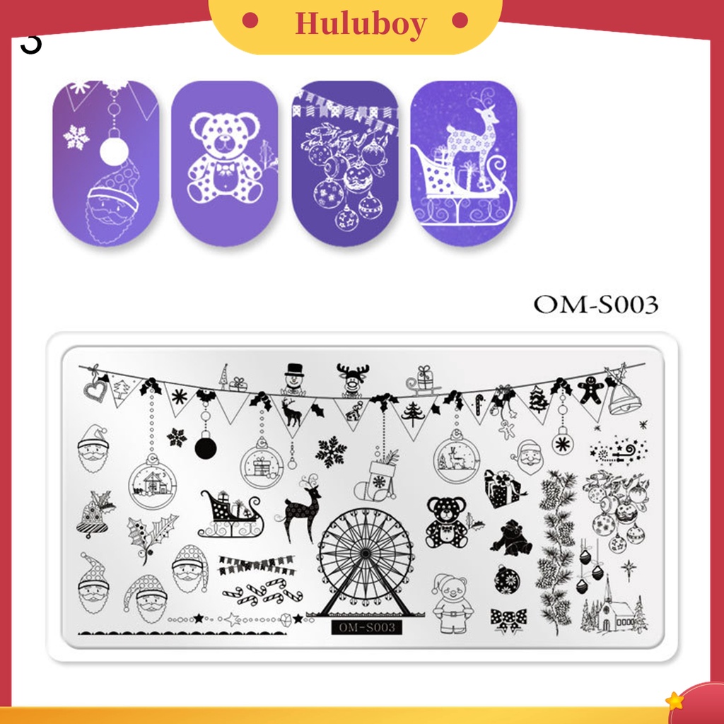 Huluboy Huluboy♡ Plat Stempel / Cap Kuku Motif Natal / Snowflake / Snowman