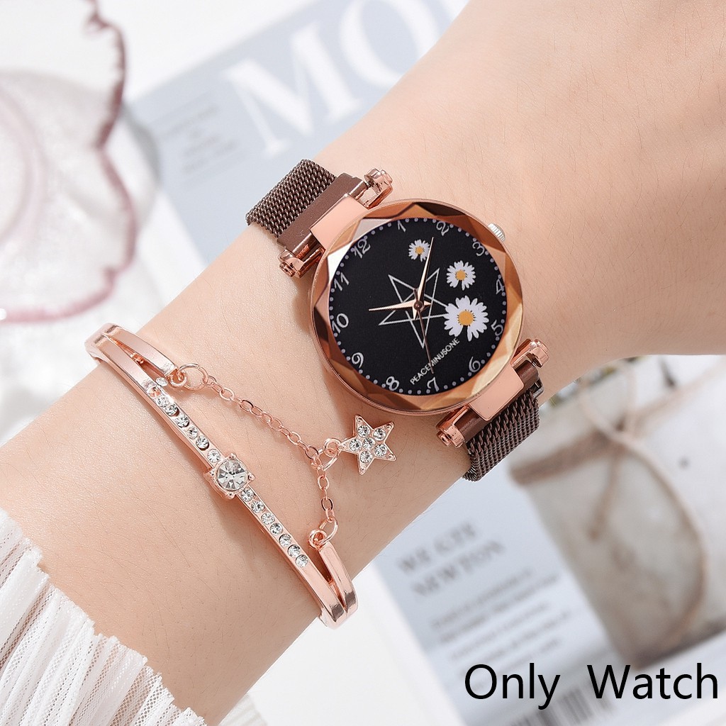 ✅COD Jam Tangan Wanita Fashion Daisy Pattern Ladies Watch Magnet