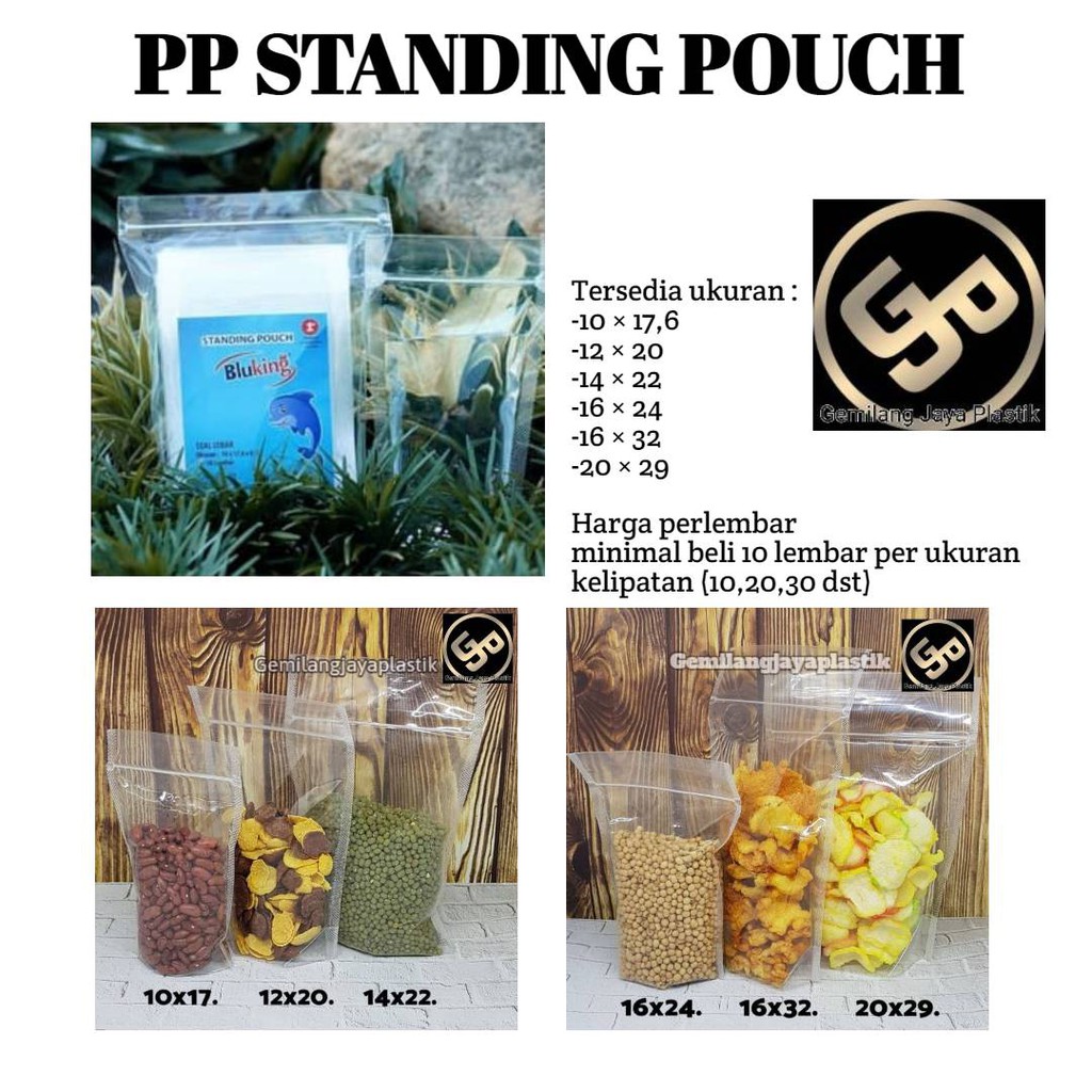 (Per Pcs) Standing Pouch Double Seal/Plastik Klip Ukuran Kecil