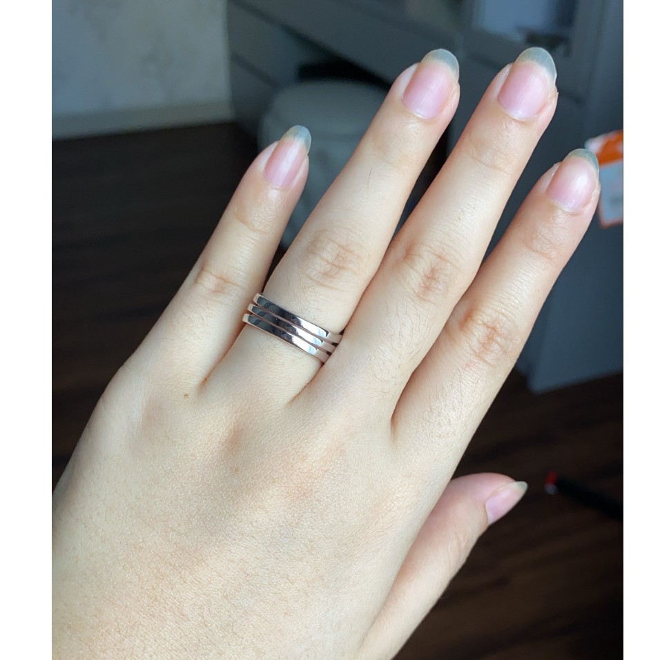 Cincin Perak Wanita Pria Couple Asli S 925 Lapis Rhodium Cocok Kawin Nikah tunangan hadiah RS040