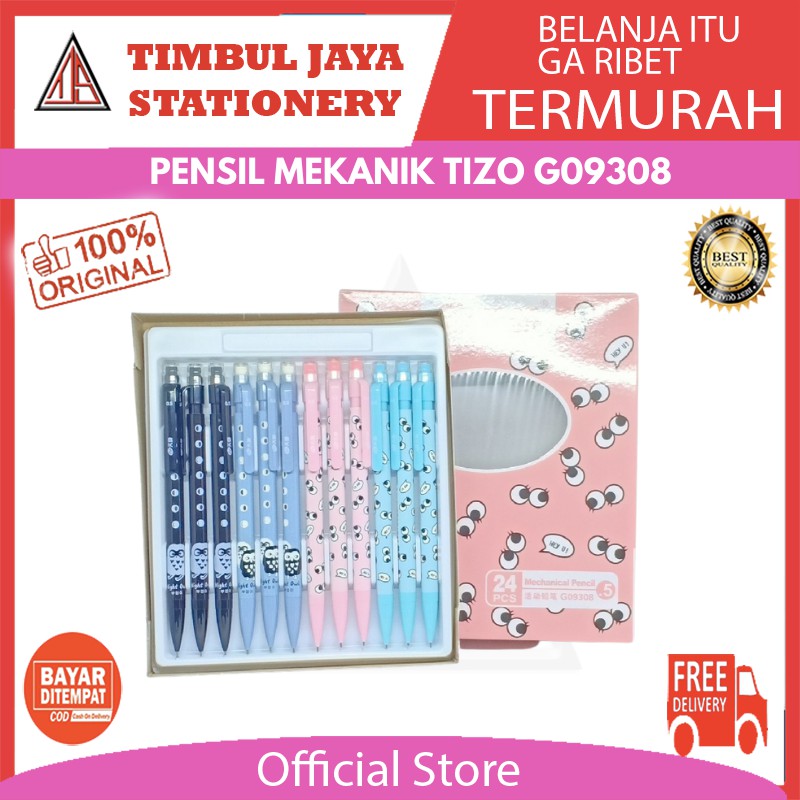 

Pensil mekanik / mechanical pencil tizo fancy cute night owl G09308 isi 24pcs
