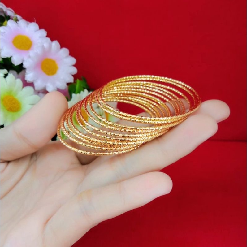 gelang keroncong anak isi 12 emas muda