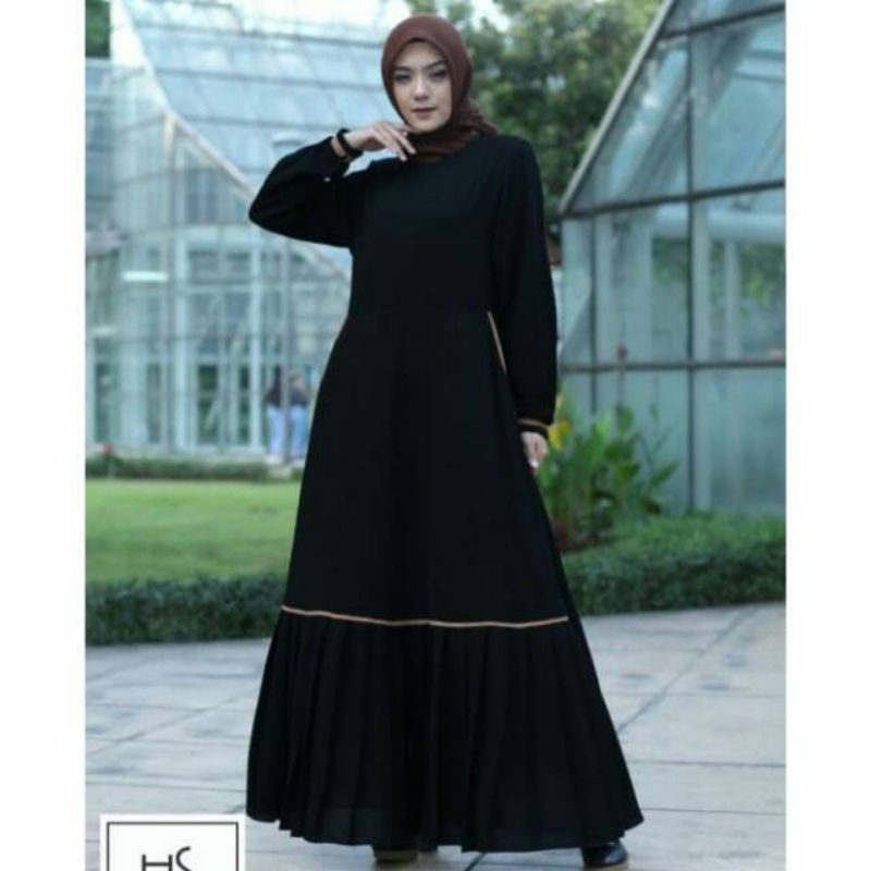 Gamis hitam wanita ORI by Hagia Sofia Maxi dress muslimah jet black m l xl xxl ootd daily mewah cewe