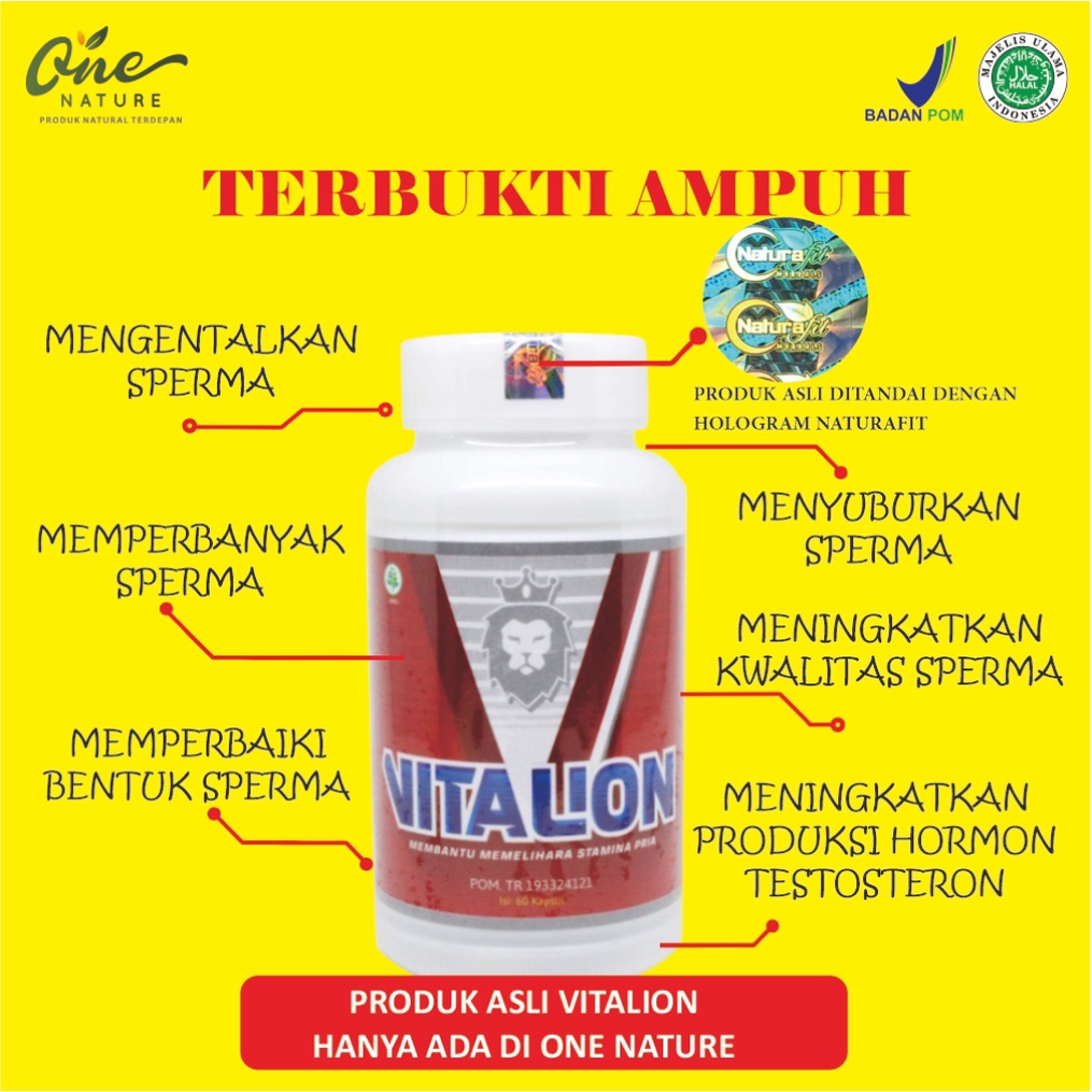 VITALION 60 KAPSUL ORIGINAL 100% VITAMIN PRIA DEWASA, GAIRAH SEKS, SPERMA KENTAL, EREKSI TAHAN LAMA