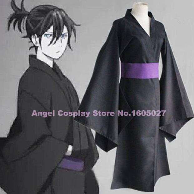 Stok Banyak↑ Noragami Yato black yukata ver Cosplay Costume Anime Male 97