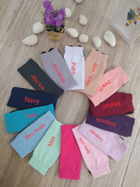 (TERMURAH) KAOS KAKI JEMPOL NILON MOTIF POLOS MUSLIMAH DEWASA TELAPAK HITAM/JEMPOL POLOS TAPAK HITAM-6