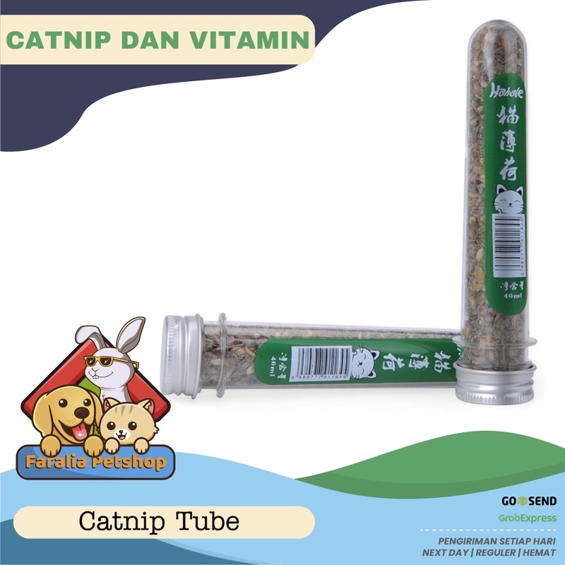 Catnip Serbuk Kering Refill Mainan Kesukaan Kucing Kemasan Tabung 40ml 40 ml Cat Nip Mint Catmint