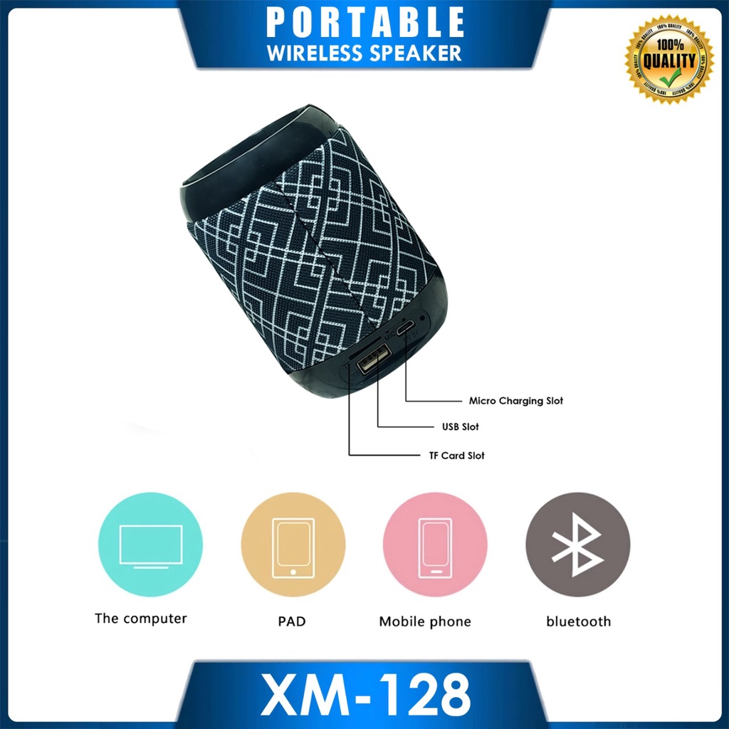 ERRLY XM-128 Portable Bluetooth Speaker Wireless + Phone Stand HP XM128 ( 2 in 1 )