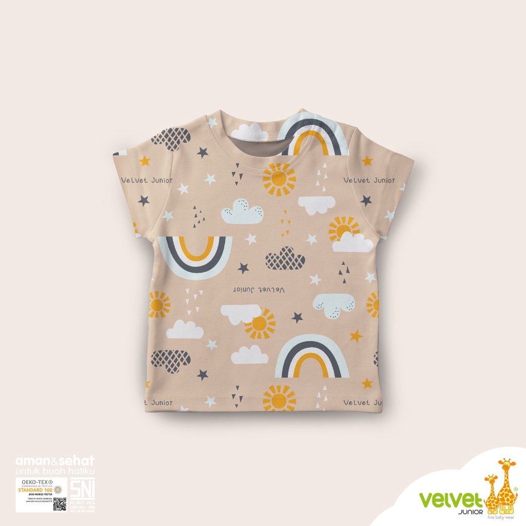 Velvet Junior Short Sleeve Tee - Kaos Atasan Oblong UNISEX - Oblong Tangan Anak Bayi [Satuan]-4
