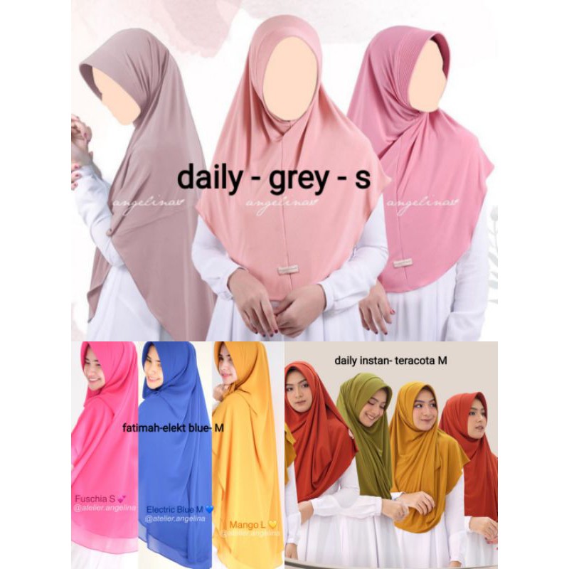 Fatimah-,  dan Daily (Non-& With Lace) Khimar by Atelier Angelina