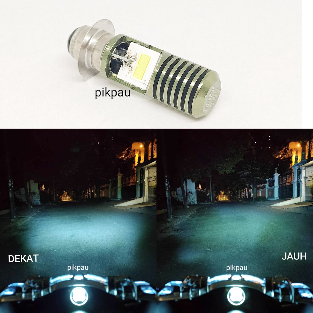 COD Lampu Utama LED H6 lampu Depan High Low Jauh Dekat 2 sisi 12 volt bisa AC DC Iceblue motor Matic Bebek