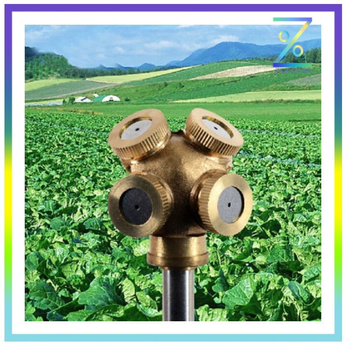 WHISM Sprinkler Spray Nozzle Air Irigasi Taman Copper 4 Holes - WCIC -