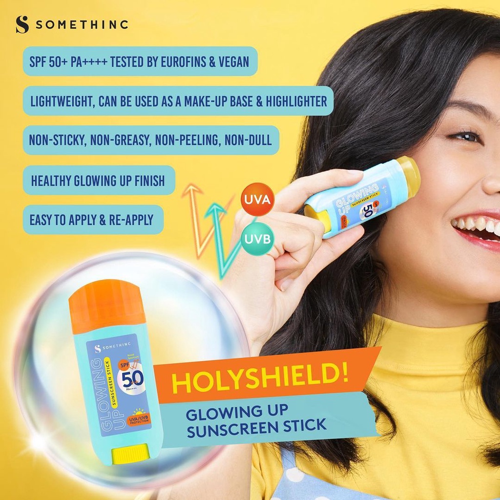 Somethinc Holyshield Glowing Up Sunscreen Stick SPF 50 PA++++ | Shake Mist | Comfort Corrector Serum