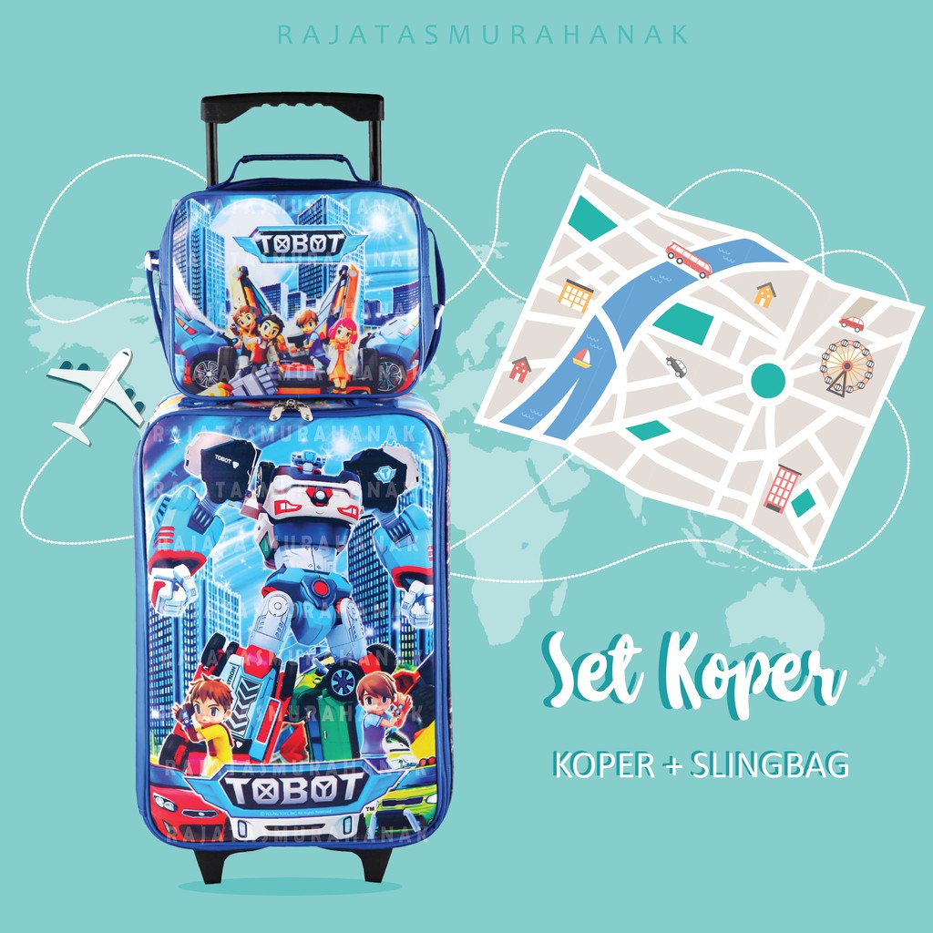 koper Anak - Set Koper &amp;Lunch Bag Anak Bahan Sponge Tahan Air LOL - PONY - BATMAN - TOBOT RTM Murah