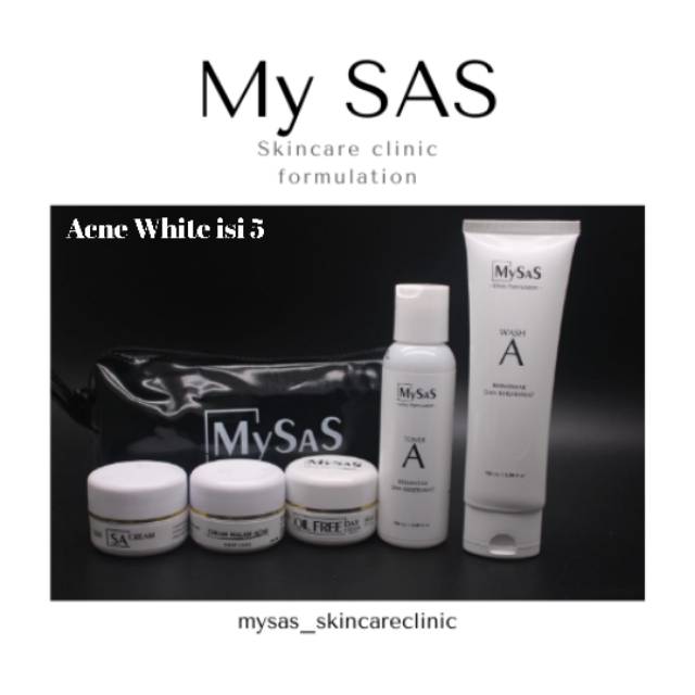 My sas skincare clinic paket acne, paket jerawat whitening