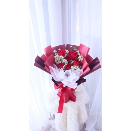 Bouquet bunga mawar fresh buket bunga segar florist palembang
