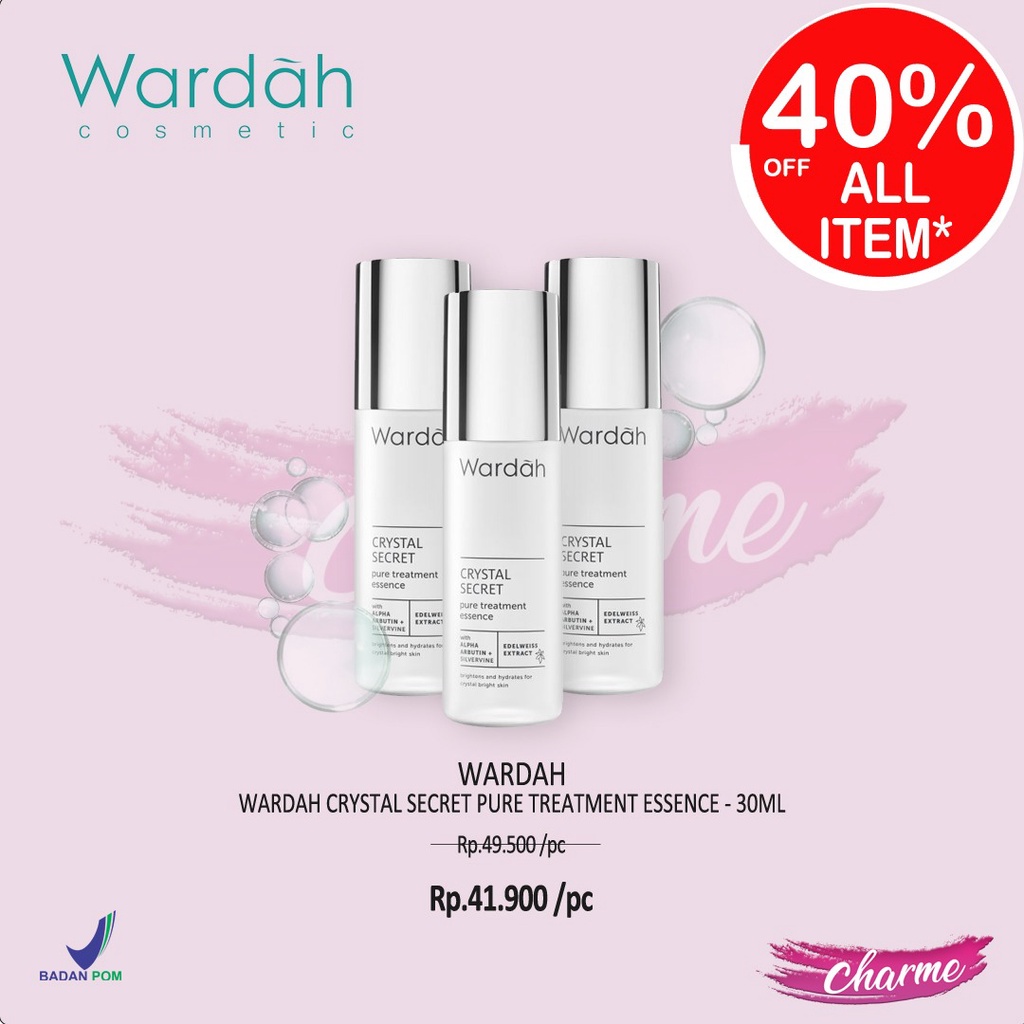 (READY &amp; ORI) WARDAH White Crystal Secret Series | Day Night Eye Cream Brightening Essence Mask Scrub Facial wash foam toner bpom