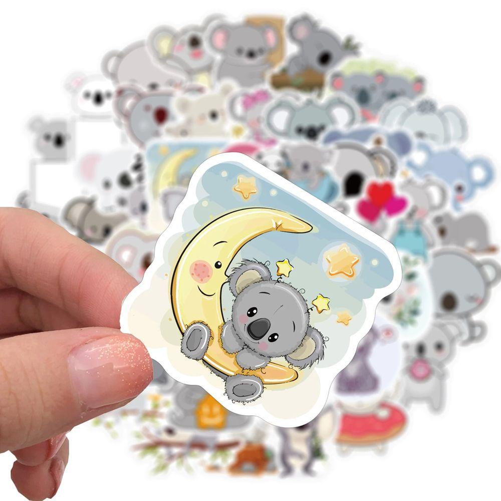 Lanfy Cute Koala Sticker Decals Kawaii Hewan Stiker Dekorasi Koper Skateboard Ponsel DIY Scrapbooking