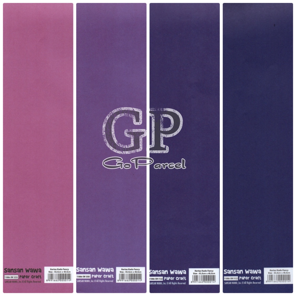 ( 5 Lembar ) POLOS SANWA - KERTAS KADO PURPLE SERIES - GIFT WRAP PAPER SANSAN WAWA UNGU / LAVENDER / EGGPLANT