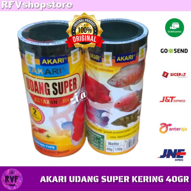 AKARI KECIL AKARI UDANG SUPER KERING 40GR 40 gram PAKAN IKAN PREDATOR AQUARIUM AIR AQUASCAPE