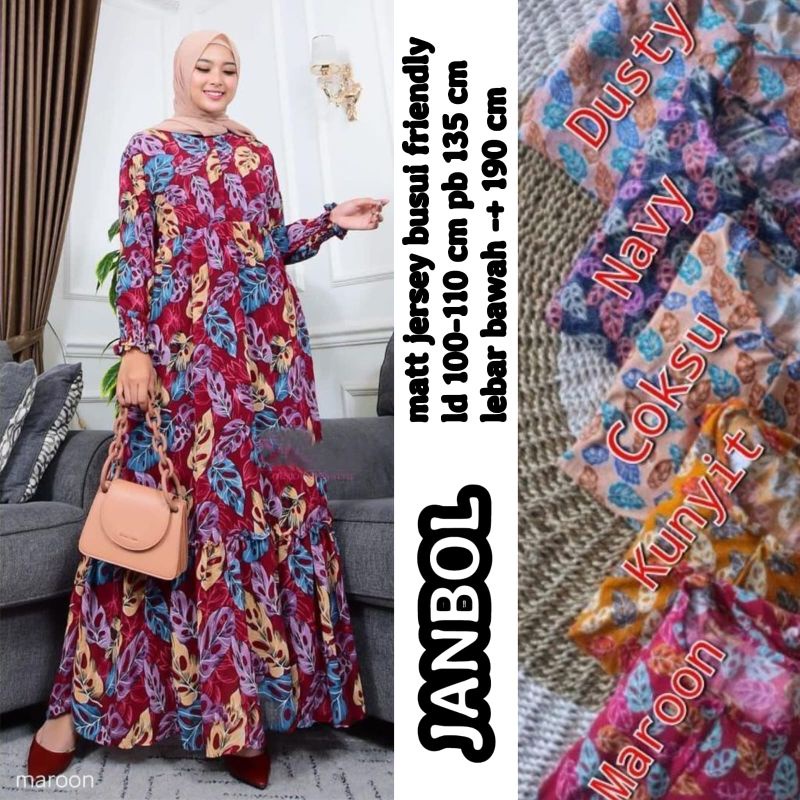 [Fashion Muslim] Gamis JERSEY MOTIF busui | terbaru | terlaris,